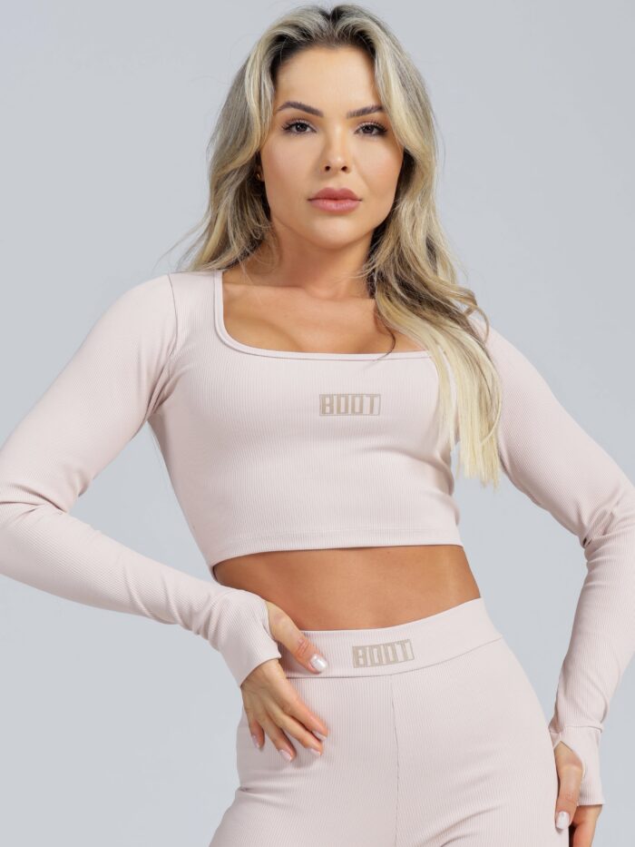Cropped Canelado Cream - Imagem 1